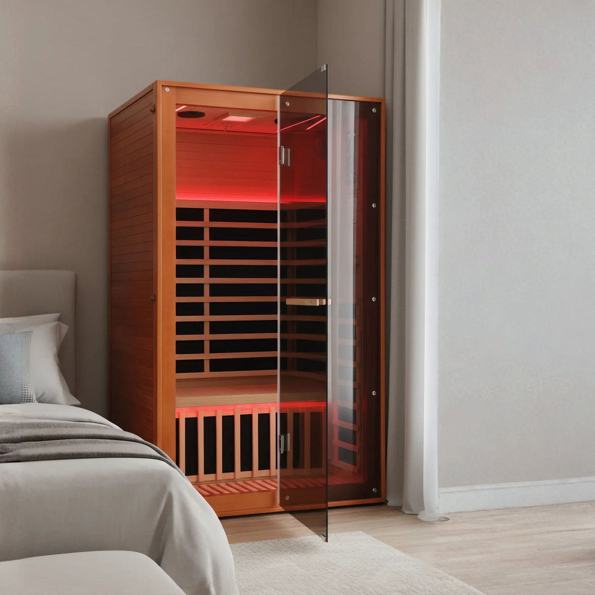 Double Infrared Sauna Room – Canadian Hemlock Wood