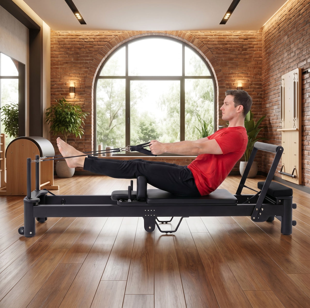 Luraush Foldable Pilates Reformer with Jump Board & Box