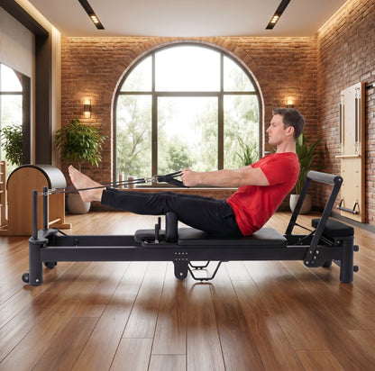 Luraush Foldable Pilates Reformer with Jump Board & Box