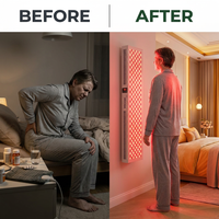 Red Light Therapy Panel Device – Full Body Panel, 660Nm Red & 850Nm near Infrared Light Therapy, LED Light Therapy Lamp, 300 Dual Chip Leds, Timer, Hanging Kit Included – PRO1500 — Before & After