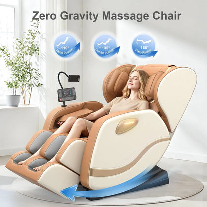 Full Body Zero Gravity Massage Chair with Airbags, Heat and Bluetooth
