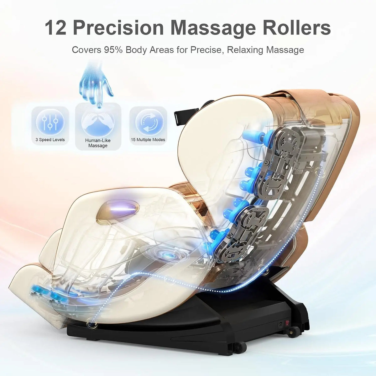 Full Body Zero Gravity Massage Chair with Airbags, Heat and Bluetooth