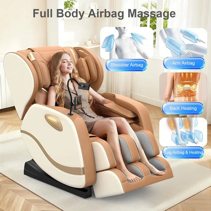Full Body Zero Gravity Massage Chair with Airbags, Heat and Bluetooth