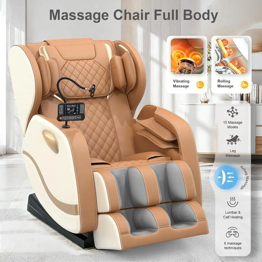 Full Body Zero Gravity Massage Chair with Airbags, Heat and Bluetooth