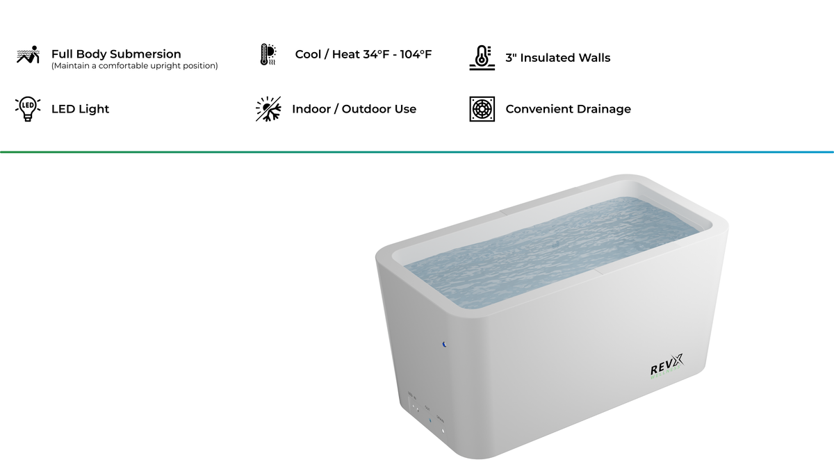 X Tub Cold Plunge with LUX 1.5 HP Chiller & Filtration System