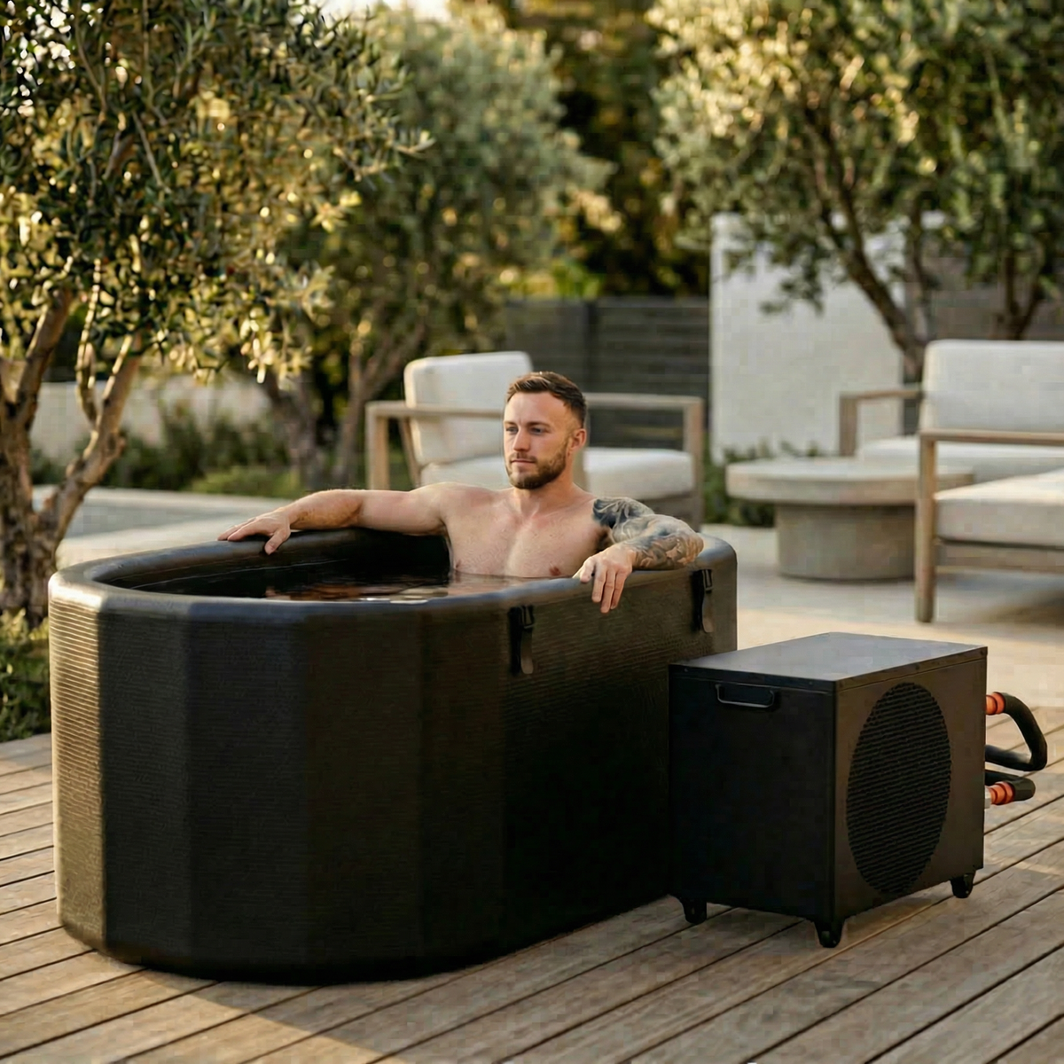 XXL Inflatable Cold Plunge Tub 216 Gallon with Insulated Lid